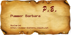 Pummer Barbara névjegykártya